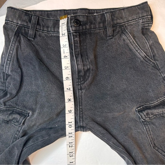 Old Navy Dark Gray Cargo Pants Girl’s Kids High-rise Baggy Wide Leg Size 12 - Picture 14 of 15